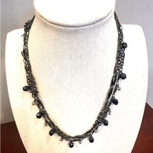 1928 Collection Black Necklace Classic Casual Jewelry Twist Chain 16" - 19"